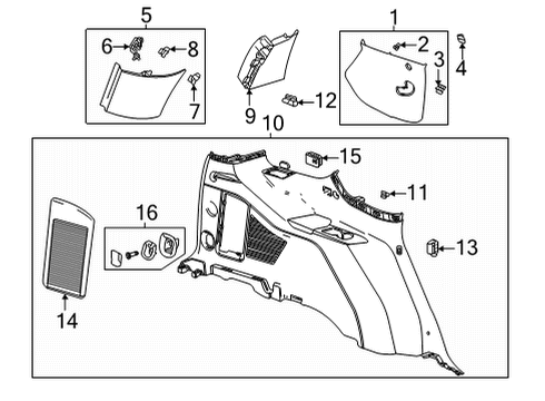 2025 Chevy Suburban Interior Trim - Quarter Panels Diagram