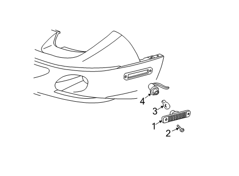 2005 Pontiac Sunfire Marker Lamp Assembly, Driver Side Diagram for 22689992