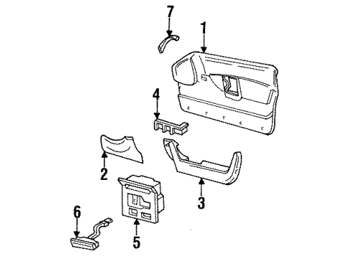 1993 Chevy Corvette Armrest, Black, Passenger Side Diagram for 10167130