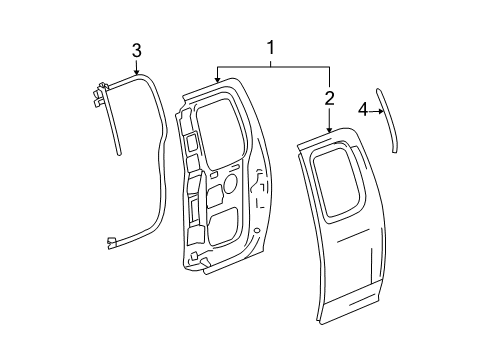 2005 Chevy Colorado Door & Components Diagram