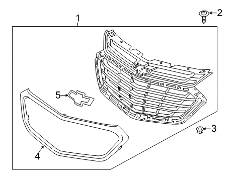2020 Chevy Equinox Grille & Components Diagram