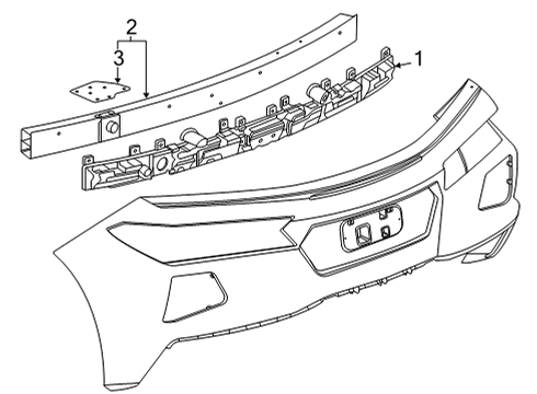 2025 Chevy Corvette Bumper & Components - Rear Diagram