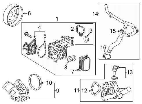 2024 Buick Encore GX Water Pump Assembly Gasket Set Diagram for 55511228