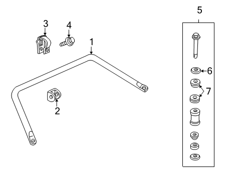 2001 Cadillac DeVille Stabilizer Bar & Components Diagram