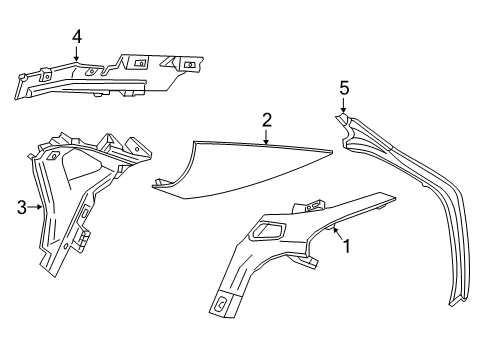 2016 Cadillac CT6 Molding, Rear Driver Side Diagram for 23421402