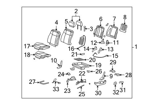 2009 Hummer H3T Driver Seat Components Diagram 2 - Thumbnail