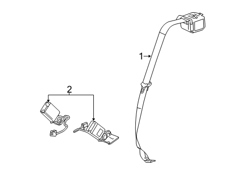 2014 Cadillac ELR Buckle, Black, Driver Side Diagram for 19302815