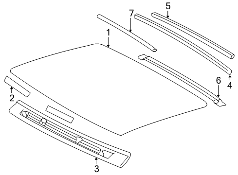 1994 Chevy S10 Roof & Components Diagram