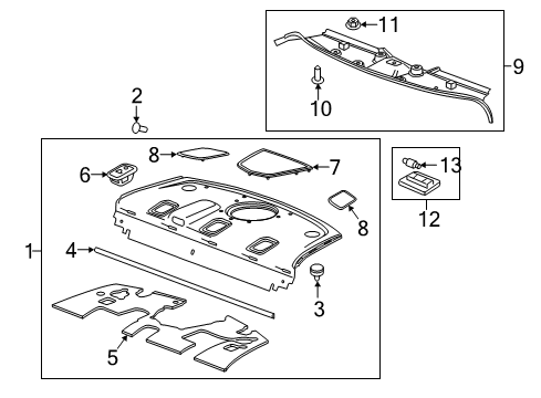 2019 Cadillac ATS Anchor Cover, Jet Black Diagram for 42780934