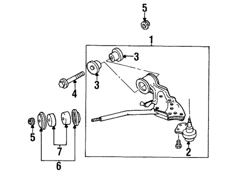 1993 Cadillac Allante Front Suspension Components Diagram