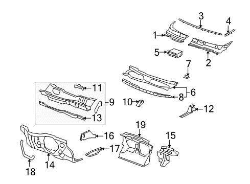 2008 Saturn Vue Cowl Diagram