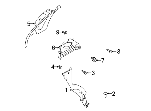 2007 Chevy Aveo5 Lower Quarter Trim Screw Diagram for 94520329