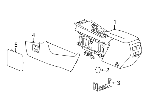 2025 Cadillac XT4 Center Console Diagram