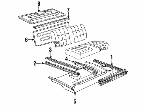 1995 Chevy Caprice Side Rail, Rear Passenger Side Diagram for 20021441