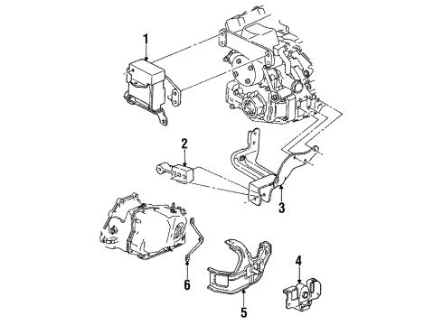 1992 Oldsmobile Achieva Engine & Trans Mounting Diagram