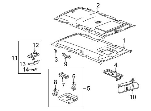 2007 Hummer H2 Garage Door Opener Diagram for 15057866