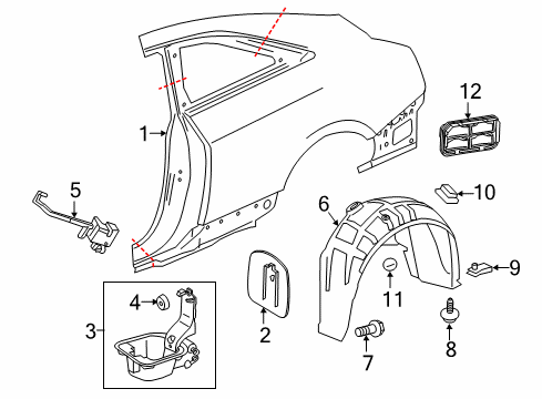 2016 Cadillac ATS Filler Pocket Diagram for 84148442