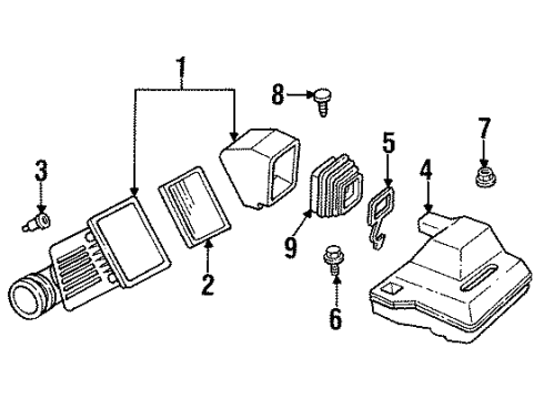 1994 Oldsmobile Silhouette Air Cleaner Assembly Diagram for 25099683