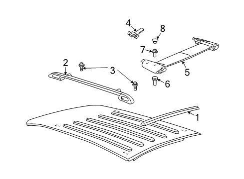 2004 Pontiac Montana Cross Rail Diagram for 10333194