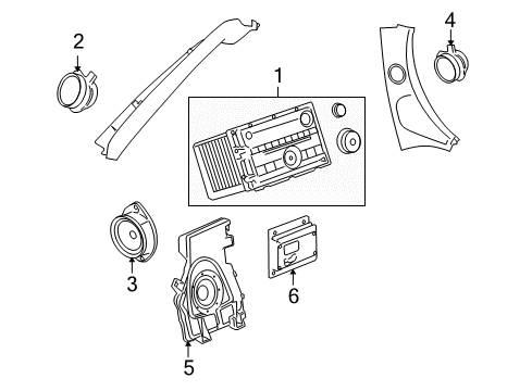 2008 Pontiac Solstice Woofer, Front Diagram for 10346926