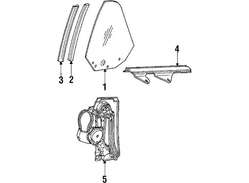 1986 Pontiac Sunbird Glass & Hardware - Quarter Panel Diagram