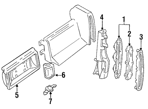 1989 Cadillac Fleetwood License Lamp, Rear Diagram for 5978422