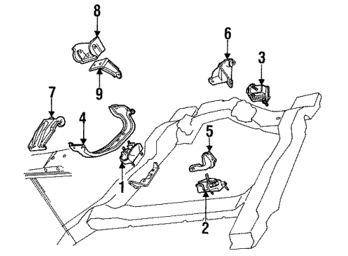 1984 Oldsmobile Cutlass Ciera Mount Bracket Diagram for 10023655