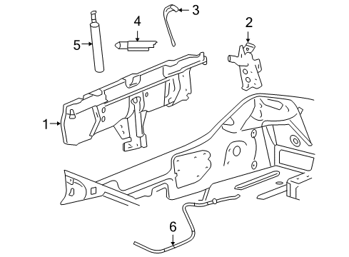 2006 Pontiac G6 Trunk Lid & Components Diagram