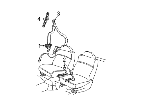 2007 Pontiac Grand Prix Front Seat Belts Diagram