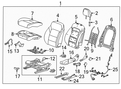 2019 GMC Acadia Rail Cover, Black, Front Diagram for 84159107