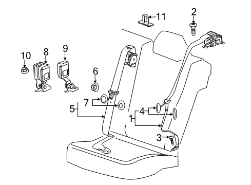 2014 Chevy Malibu Buckle, Titanium, Driver Side Diagram for 19331768
