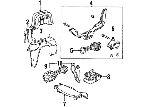 1999 Saturn SL1 Motor Mount Diagram for 21012185