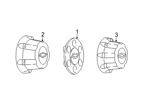 2025 Chevy Express 2500 Wheel Covers & Trim Diagram