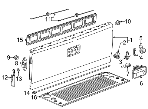 2018 Chevy Silverado 1500 Tail Gate Diagram