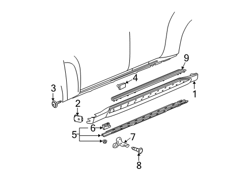 2008 Chevy HHR Rail Bolt Diagram for 11609900