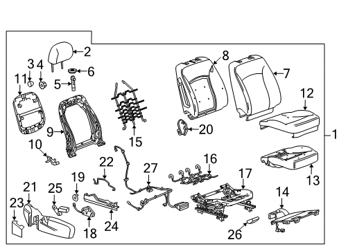 2014 Chevy Malibu Seat Cushion Pad Diagram for 23493958