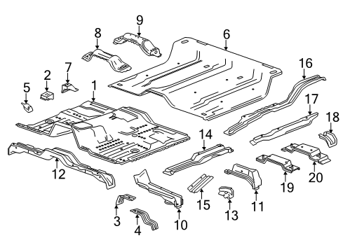 2019 Chevy Suburban Floor & Rails Diagram