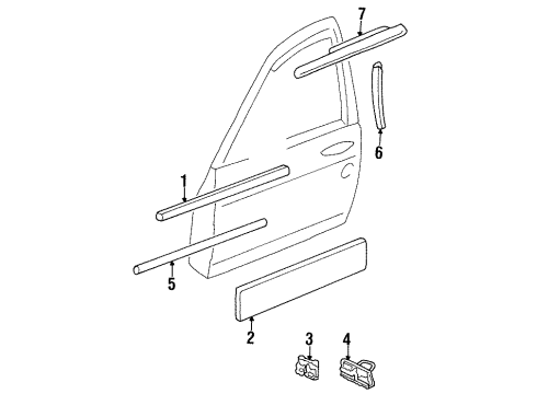 1996 Chevy Monte Carlo Exterior Trim - Door Diagram