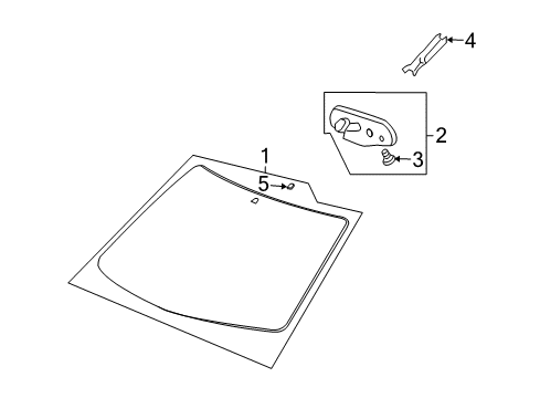 2007 Saturn Outlook Glass - Windshield Diagram