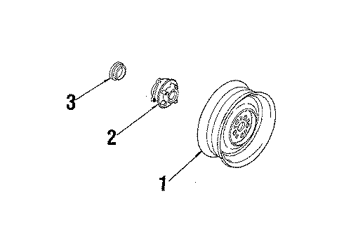 1988 Oldsmobile Firenza Wheel, Steel Diagram for 9590833