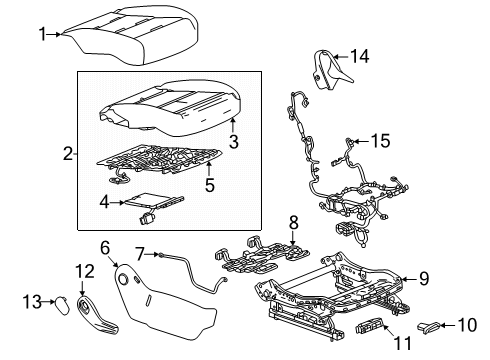 2025 GMC Terrain Pad, Seat Cushion Diagram for 26480007