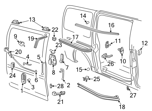 2002 GMC Savana 3500 Door Diagram
