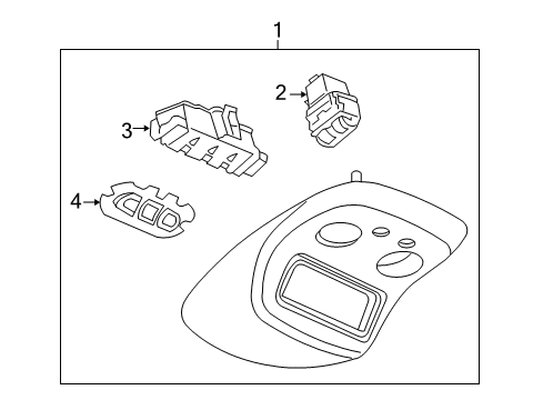 2007 Chevy Silverado 1500 Classic Roof Console Diagram for 15812238