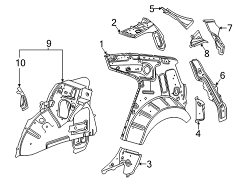 2025 Cadillac CT4 Inner Structure - Quarter Panel Diagram