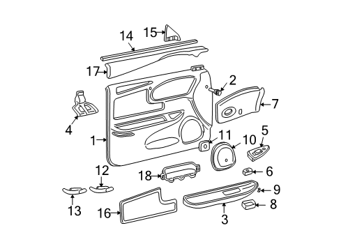 1998 Buick Century Reflector, Front Passenger Side Diagram for 10264414
