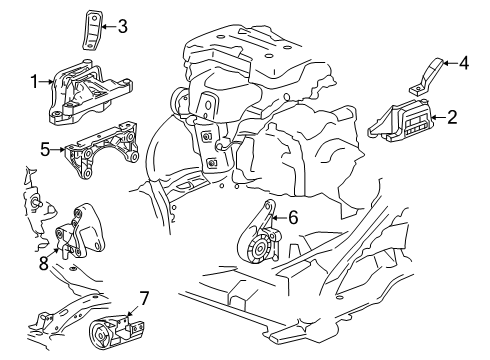 2025 Buick Enclave Engine & Trans Mounting Diagram