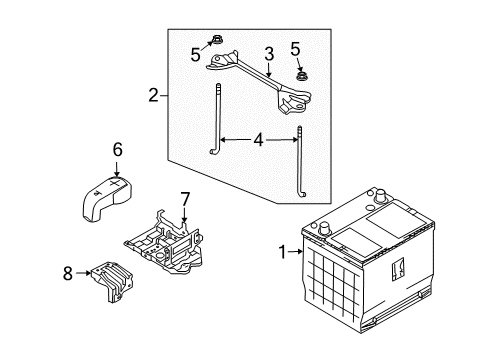 2009 Pontiac G3 Battery Tray Diagram for 96853967