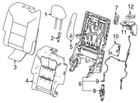 2025 Buick Enclave Handle, Folding Rear Seat Diagram for 26496744