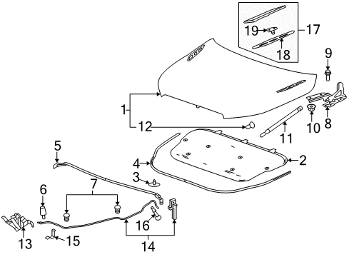 2010 Buick LaCrosse Exterior Trim - Hood Diagram