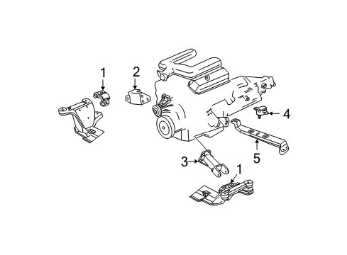 1995 Chevy Camaro Engine & Trans Mounting Diagram